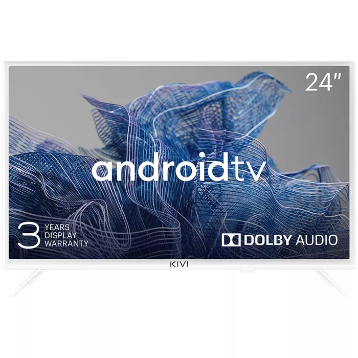 24', HD, Google Android TV, White, 1366x768, 60 Hz, Sound by JVC, 2x5W, 21 kWh/1000h , BT5, HDMI ports 3, 24 months