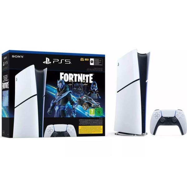 Sony Playstation 5 Slim 1TB Digital Edition (PS5) White Fortnite Cobalt Star Bundle