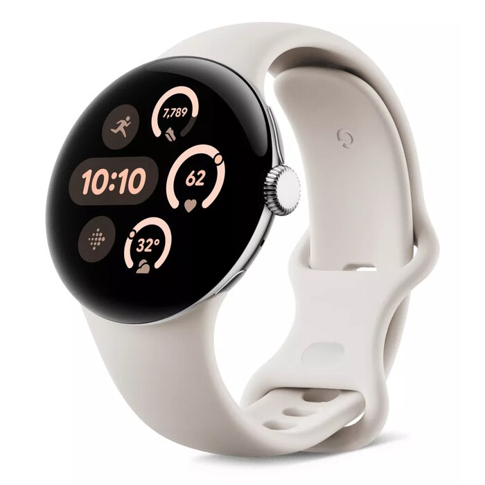 Google Pixel Watch 3 AMOLED 41 mm Digital Touchscreen 4G Silver Wi-Fi GPS (satellite)
