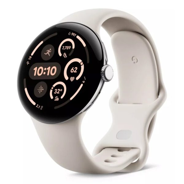 Google Pixel Watch 3 AMOLED 45 mm Digital Touchscreen 4G Silver Wi-Fi GPS (satellite)