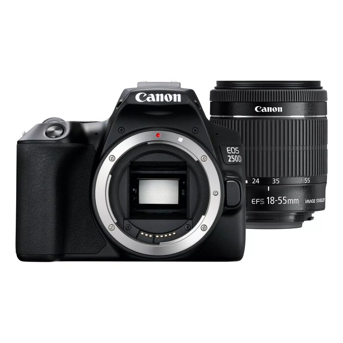 Canon EOS 250D + EF-S 18-55mm f/4-5.6 IS STM SLR Camera Kit 24.1 MP CMOS 6000 x 4000 pixels Black